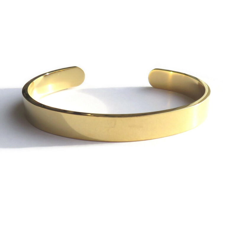 Solid Stainless Steel  Gold Bangle – Unisex