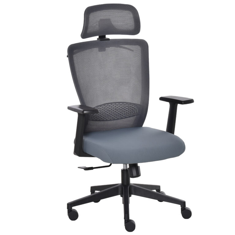 Mesh Home Office Chair with Coat Hanger High Back Task Swivel Chair Vinsetto