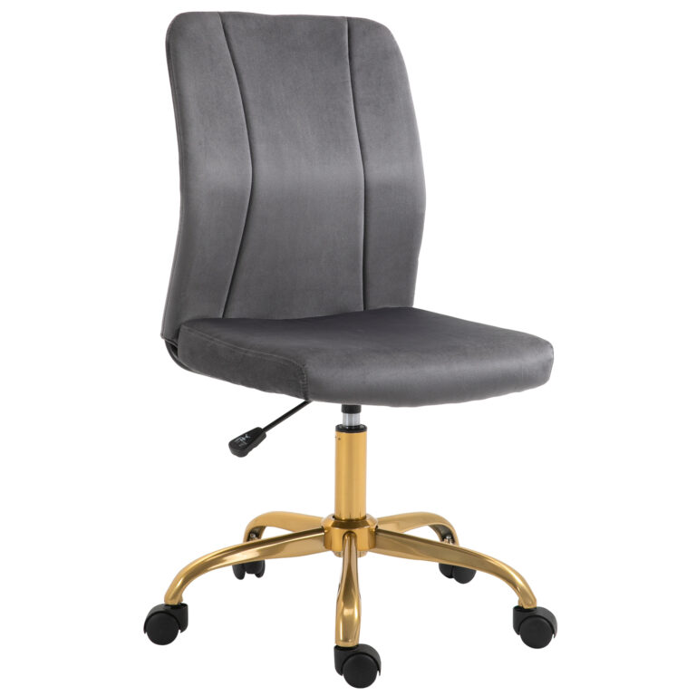 Velvet Cover Office Chair w/ 360� Swivel Wheels and Height Adjustable Vinsetto