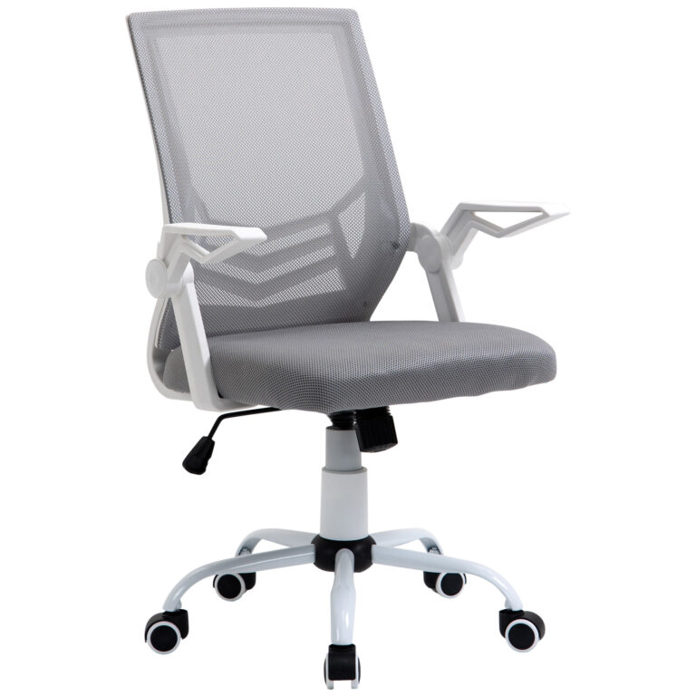 Mesh Swivel Office Chair Task Computer Chair w/ Lumbar Support, Grey Vinsetto