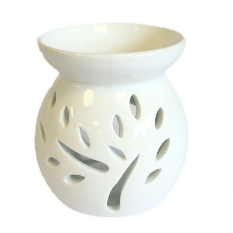 Sm Classic White Oil Burner – Tree Cut-out