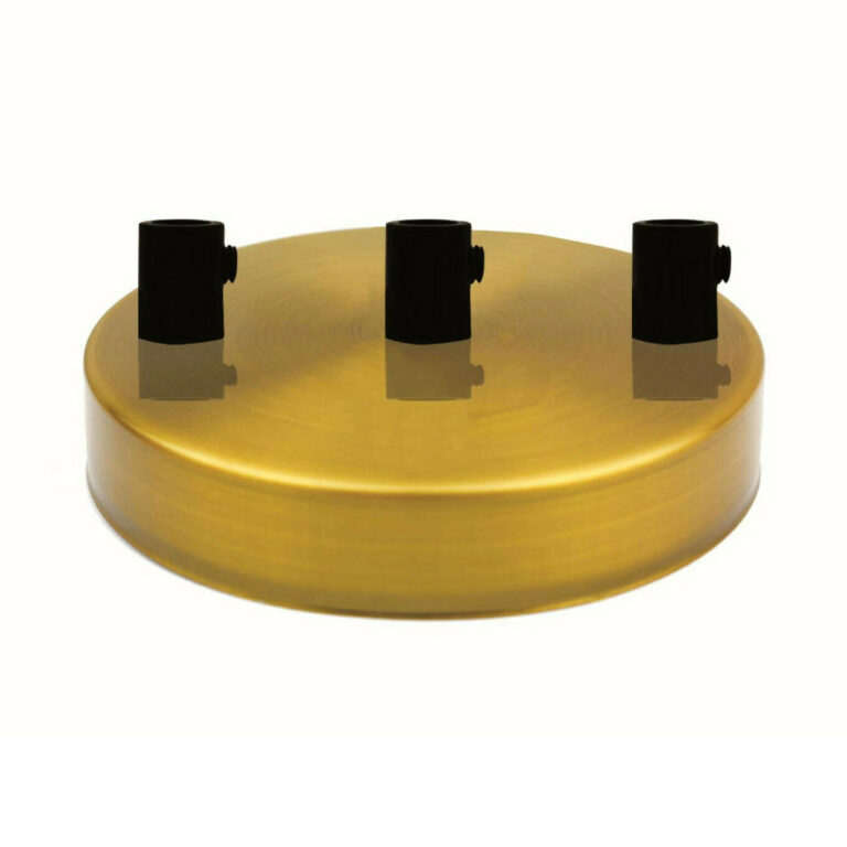LEDSone industrial vintage 3 Outlet Yellow Brass Metal Ceiling Rose 120x25mm~2754