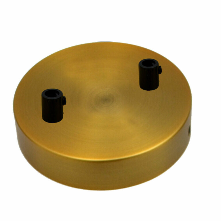 LEDSon industrial Vintage 2 Outlet Yellow Brass Metal Ceiling Rose 120x25mm~2755