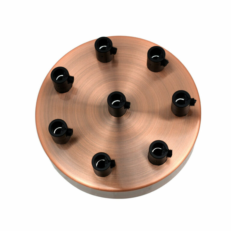 Multi Outlet 8 Hole Copper Ceiling Rose Black Drop Pendant 120x25mm~2876