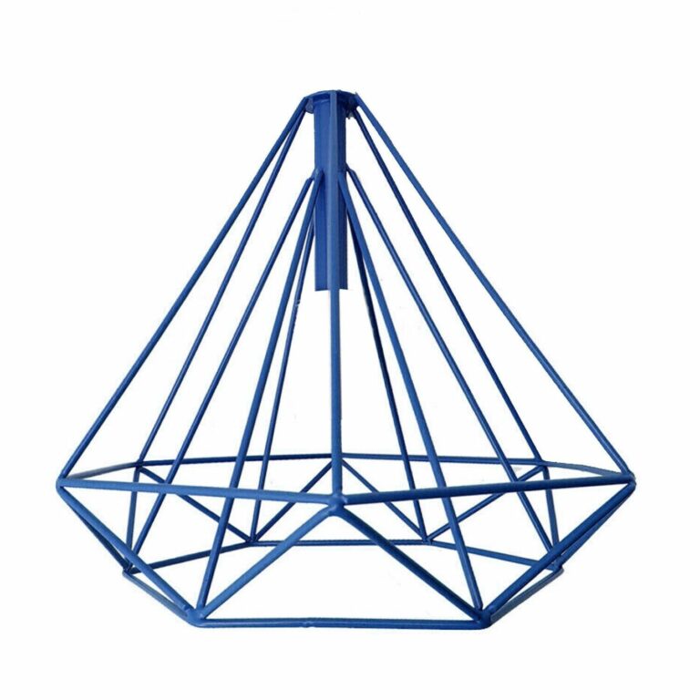 Geometric Blue Wire Cage Pendant~1991