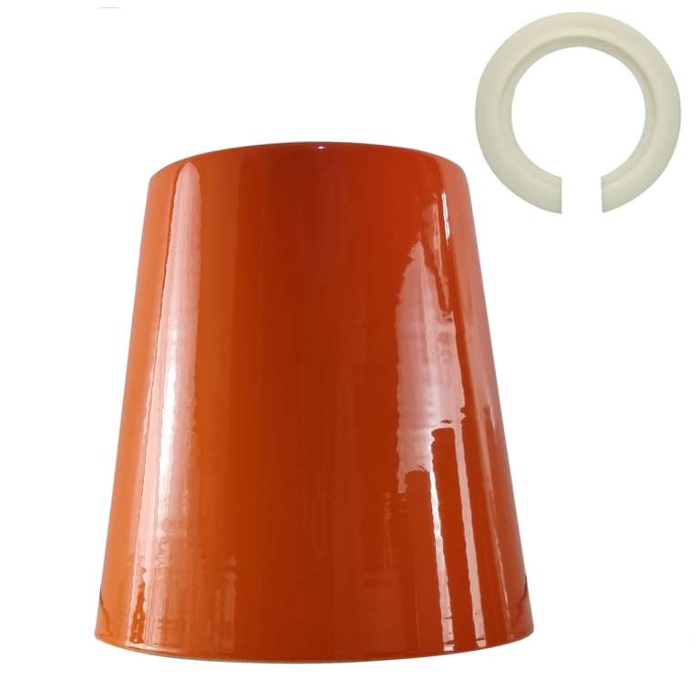 Retro Easy Fit Light Shade 13cm Metal E27 Orange Lampshade~3898