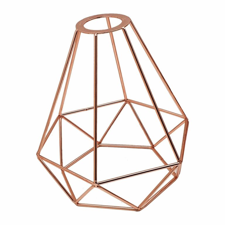 Vintage Light Bulb Cage Metal Rose Gold Lampshade Diamond For E27 Fitting~1986